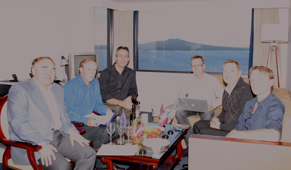 Left to Right: Herbert Sheibenreif, Raymond Bodell, Kevin Friedrich, Kimmo Mattila, Harley Jones, Frederic Deschamps. 