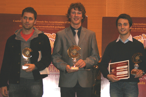 Martynas Levickis, Lithuania (center), Marko Lukic, Serbia (right), Milos Beljakovic, Serbia (left)